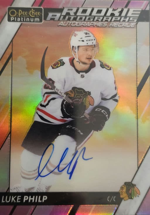 2023-24 O-Pee-Chee Rookie Autographs Sunset Chicago Blackhawks Luke Philip R-LP