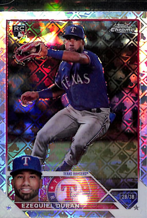2023 Topps Chrome LogoRefractor Ezequiel Duran #36 Rookie Texas Rangers