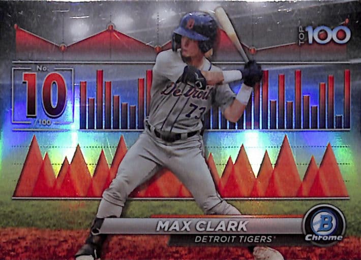Max Clark 2024 Bowman Chrome Top 100 BTP-10 Refractor Detroit Tigers