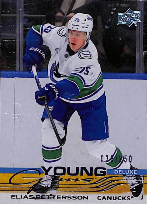 Elias Pettersson 2025-26 Upper Deck Young Guns Deluxe #223 Raw Canucks RC /250