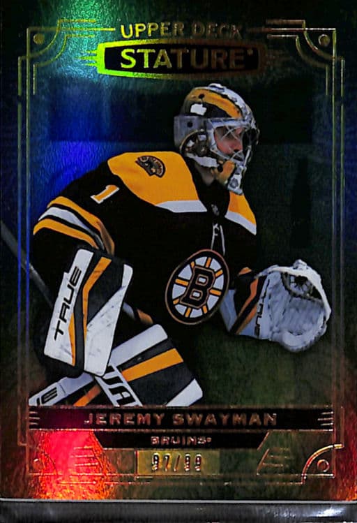 2022-23 Upper Deck Stature Green Jeremy Swayman #96 /99 Raw RC Bruins