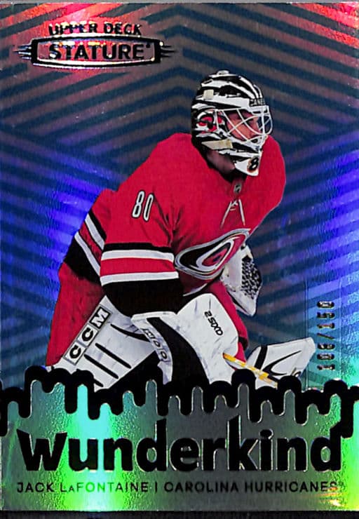 2022-23 Upper Deck Wunderkind Green Carolina Hurricanes Jack LaFontaine W-32 /150