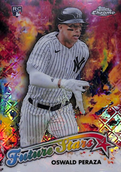 Oswald Peraza 2023 Topps Future Stars FS-6 ROOKIE Logofractor Yankees