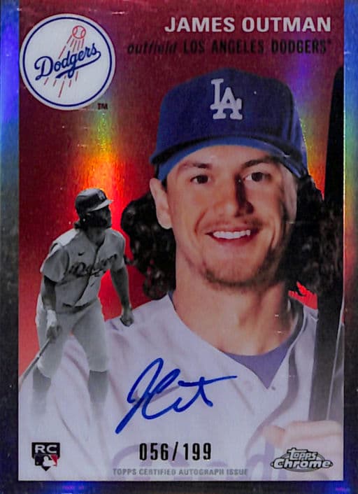 James Outman 2023 Topps Chrome CPA-JO RC AUTO Refractor Dodgers /199