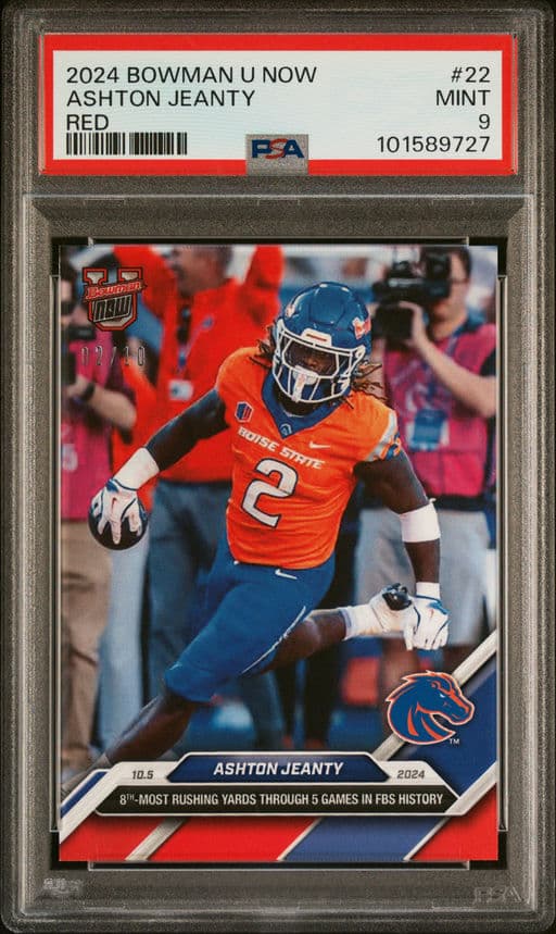 2024 BOWMAN U NOW ASHTON JEANTY 22 RED PSA MINT 9 /10