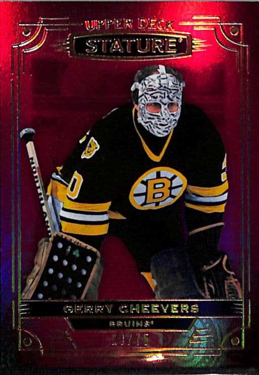 2022-23 Upper Deck Stature Red Boston Bruins Gerry Cheevers #18 /75