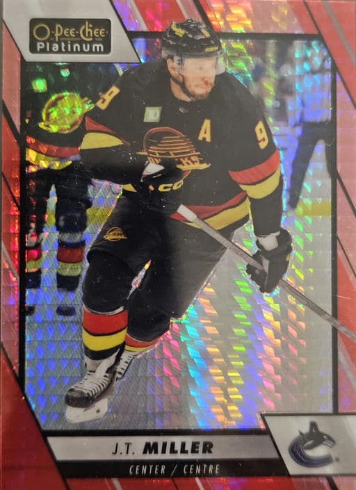 2023-24 O-Pee-Chee Platinum Red Prism Vancouver Canucks J.T. Miller #154 /199