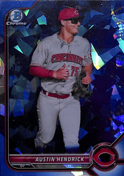 Austin Hendrick 2022 Bowman Chrome Sapphire BCP-33 Cincinnati Reds
