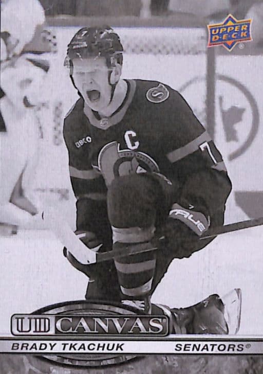 Brady Tkachuk 2025-26 Upper Deck Canvas C-3 B&W Ottawa Senators