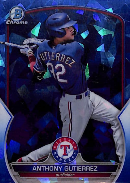 Anthony Gutierrez 2023 Bowman Chrome Sapphire BCP-85 Texas Rangers