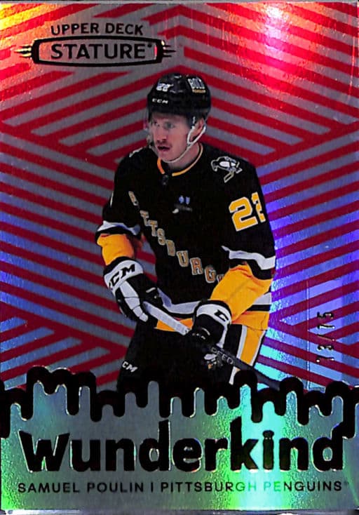 2022-23 Upper Deck Wunderkind Red Pittsburgh Penguins Samuel Poulin W-42 /75
