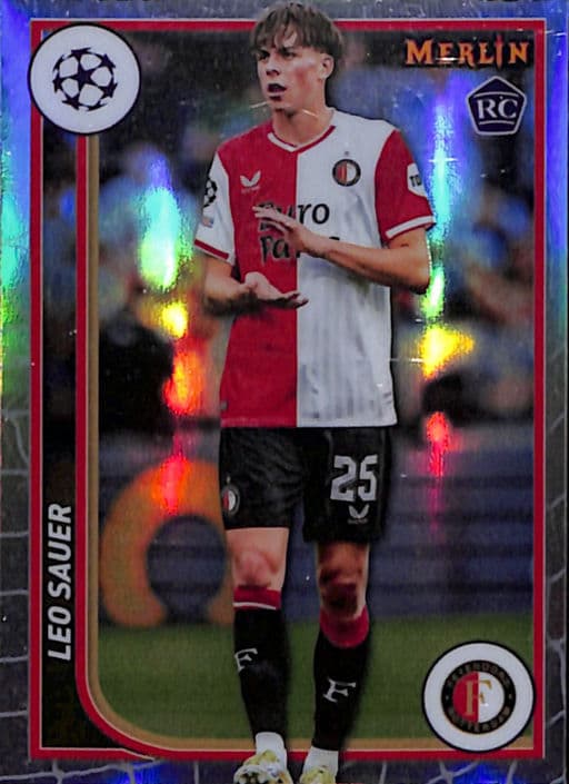 Leo Sauer 2024 Topps Merlin #58 ROOKIE Refractor Feyenoord
