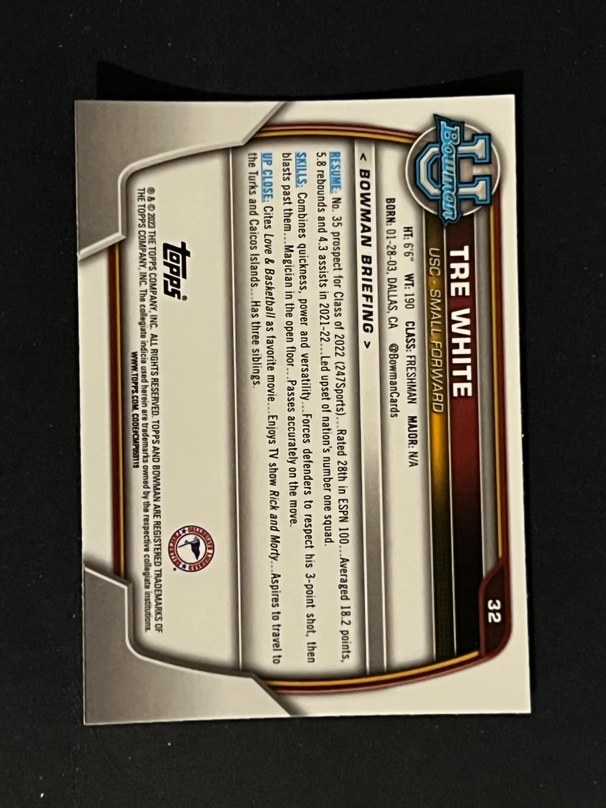 Tre White back
