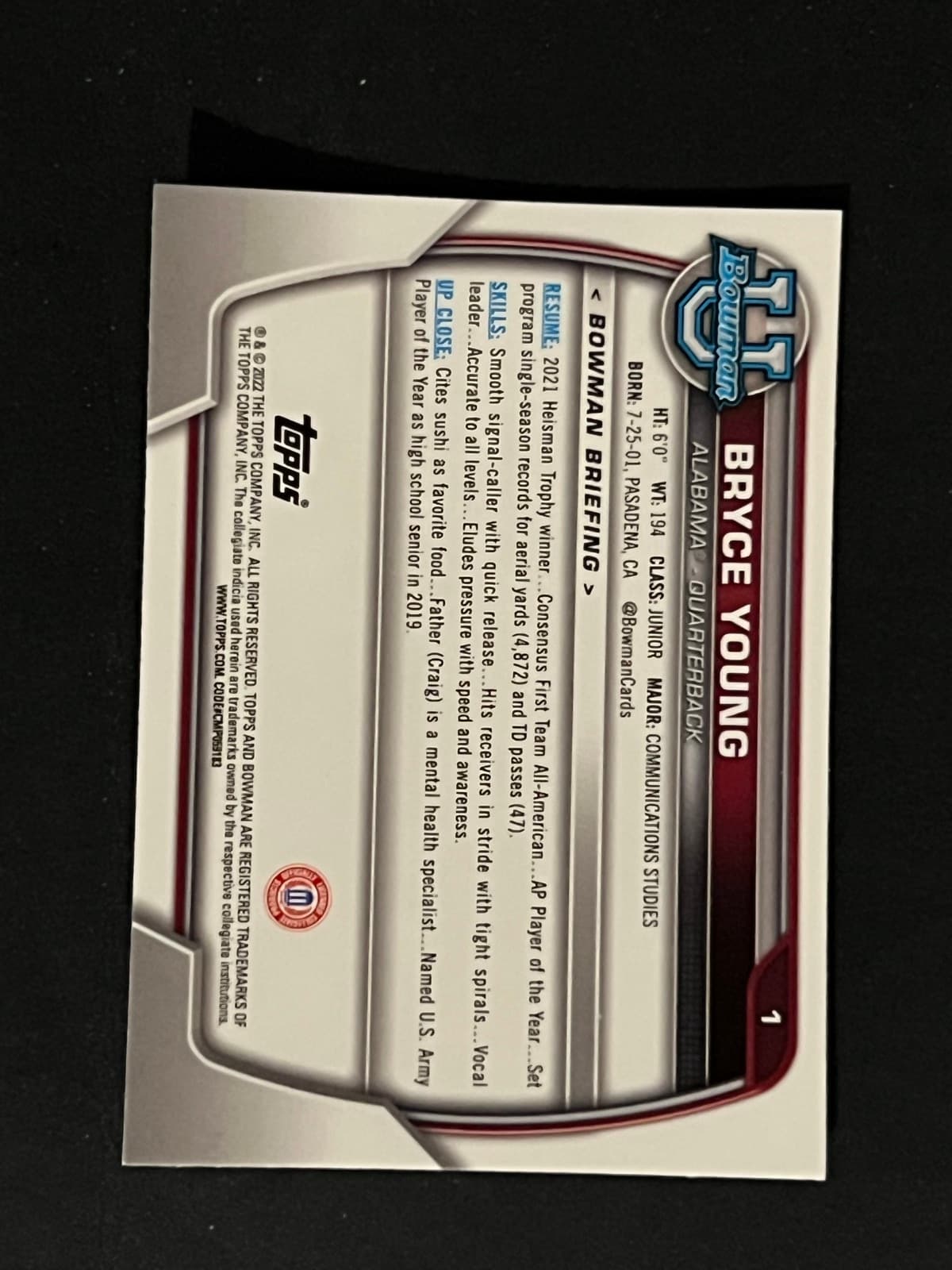 Bryce Young back