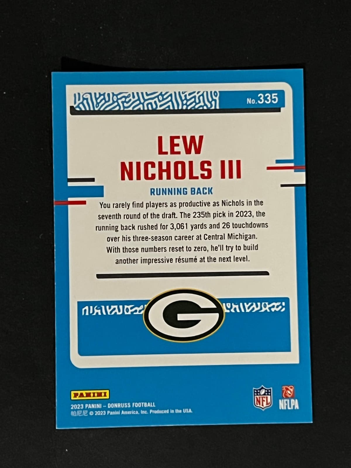 Lew Nichols III back