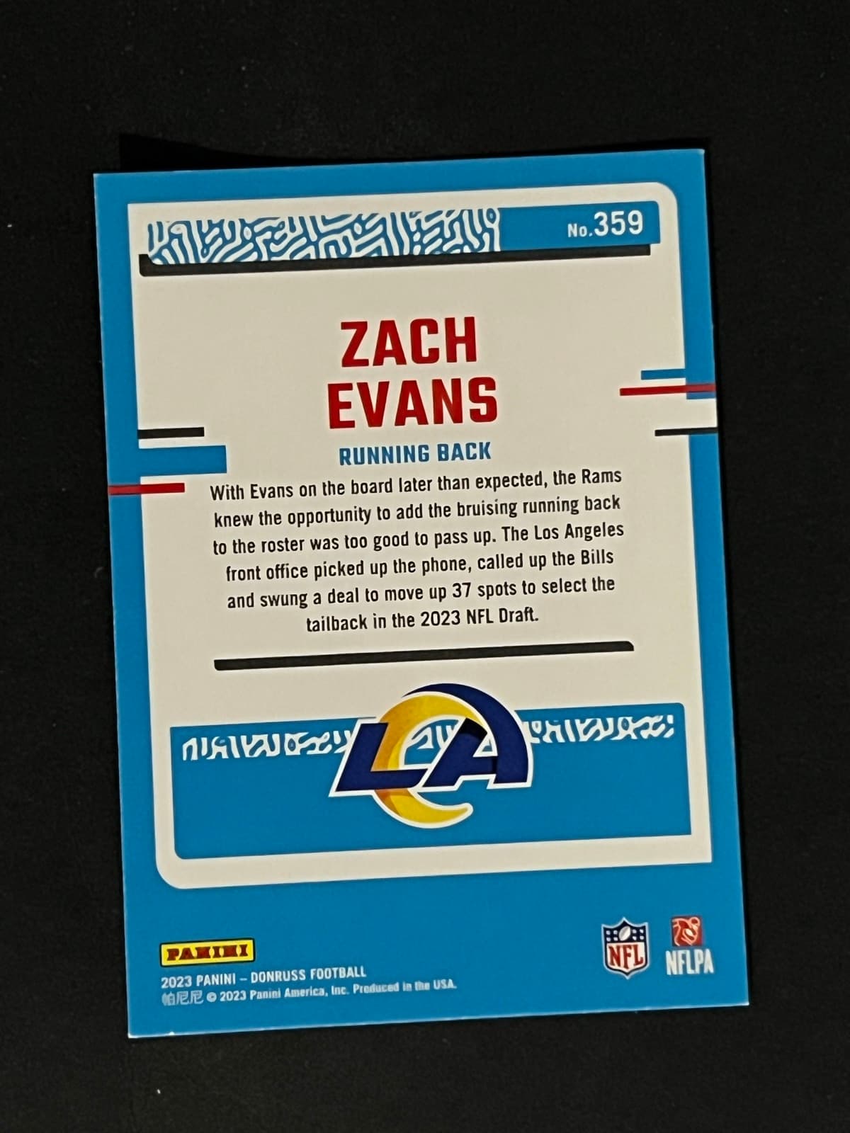 Zach Evans back