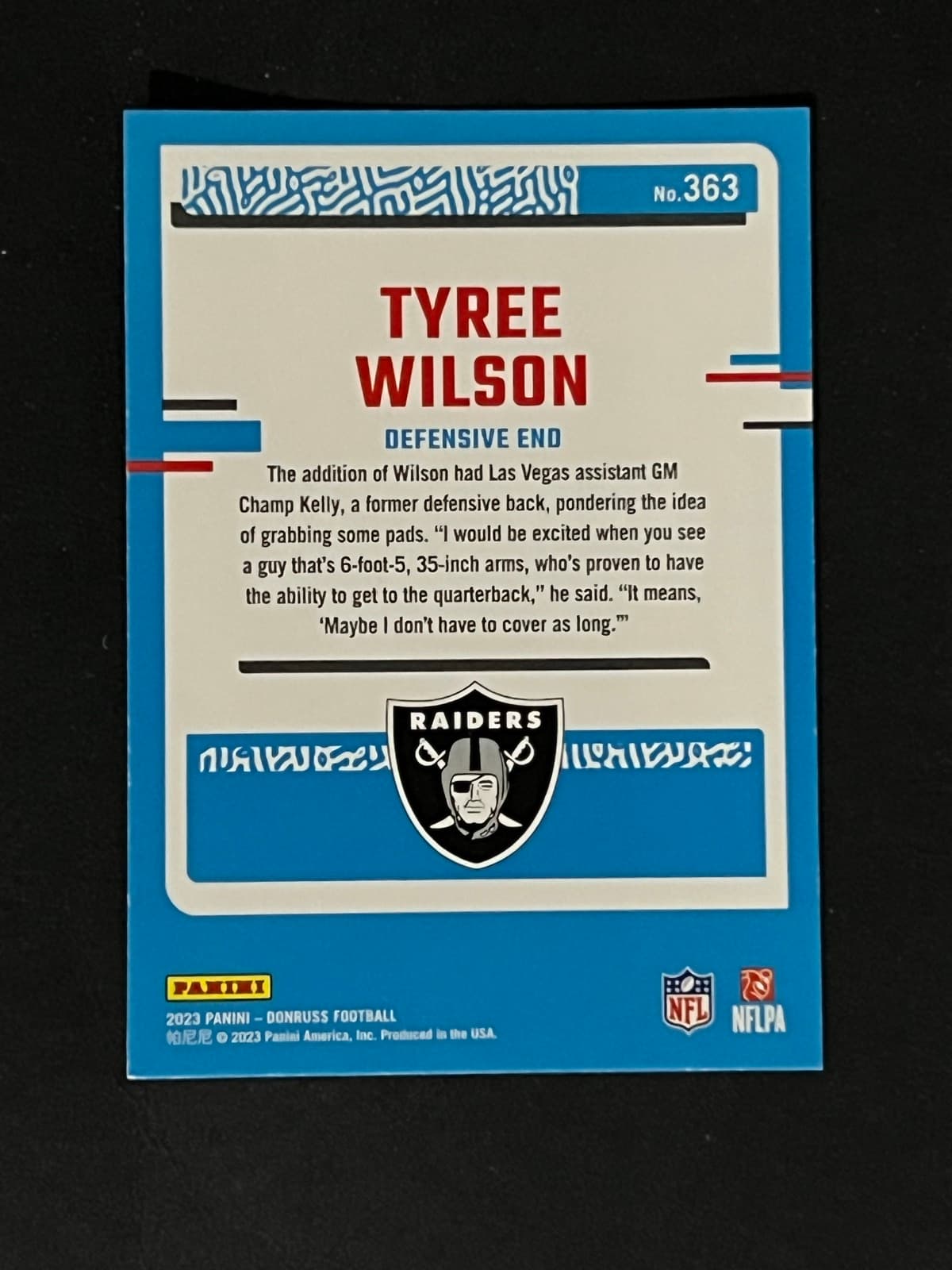 Tyree Wilson back