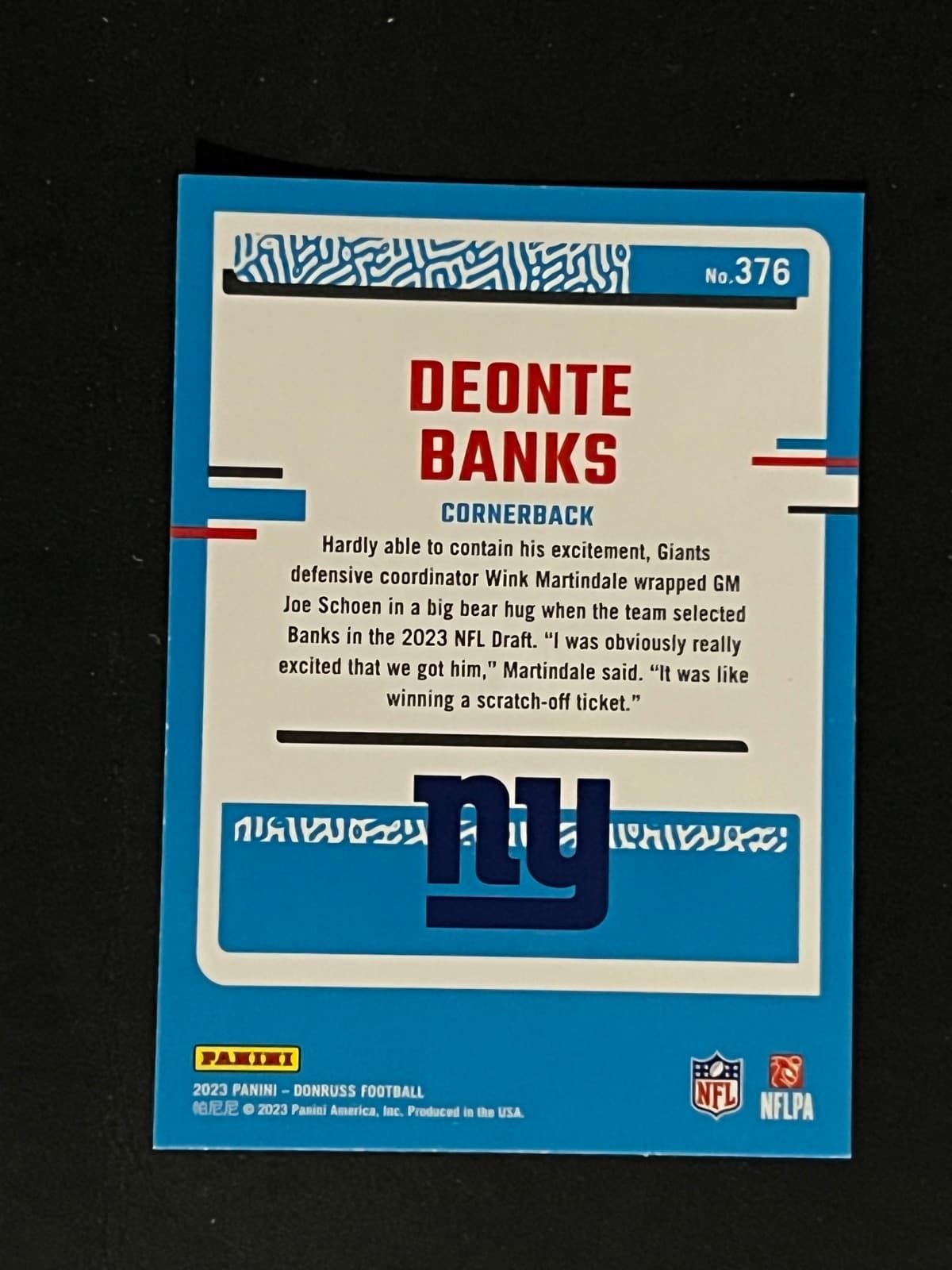 Deonte Banks back