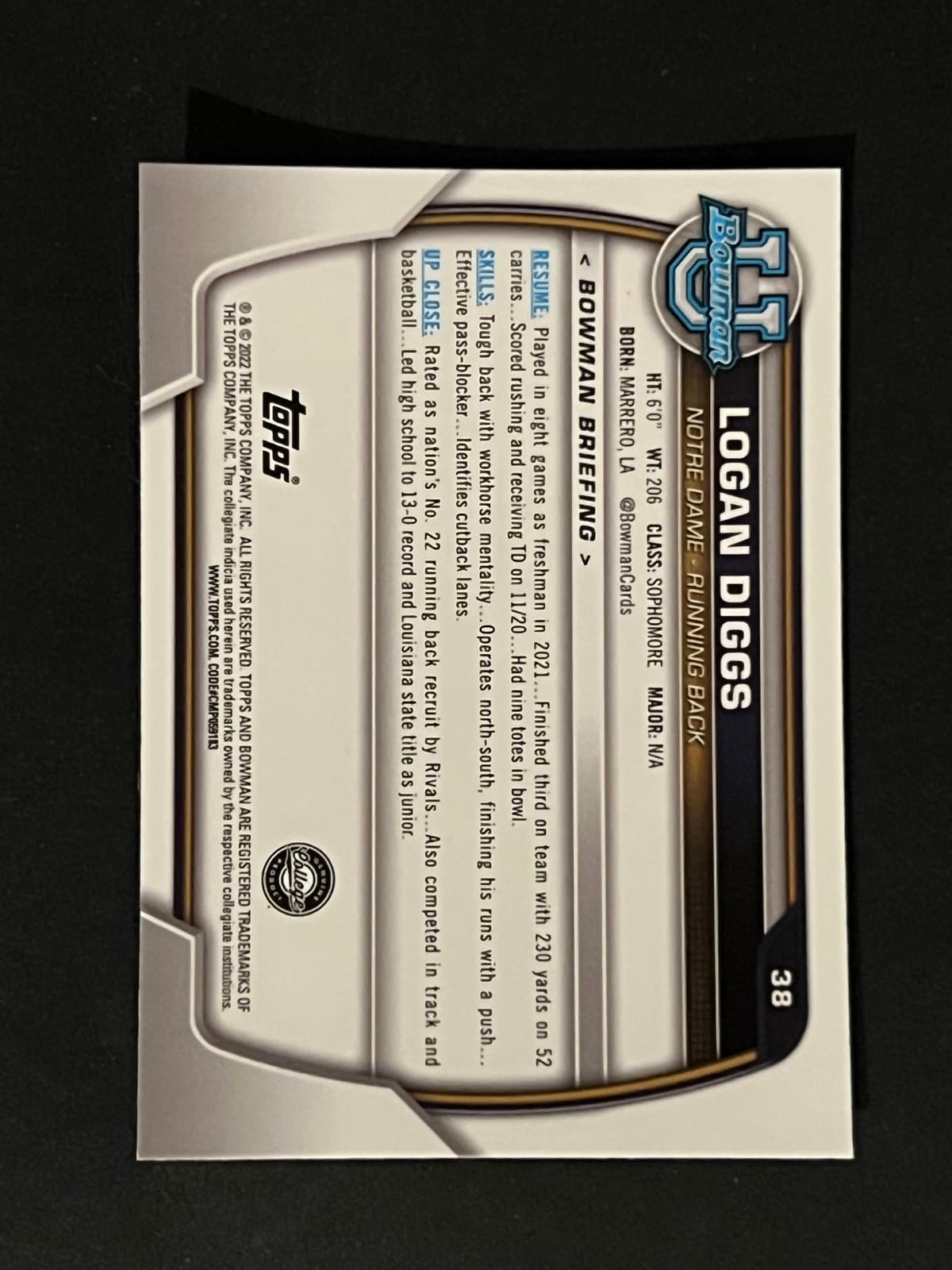 Logan Diggs back
