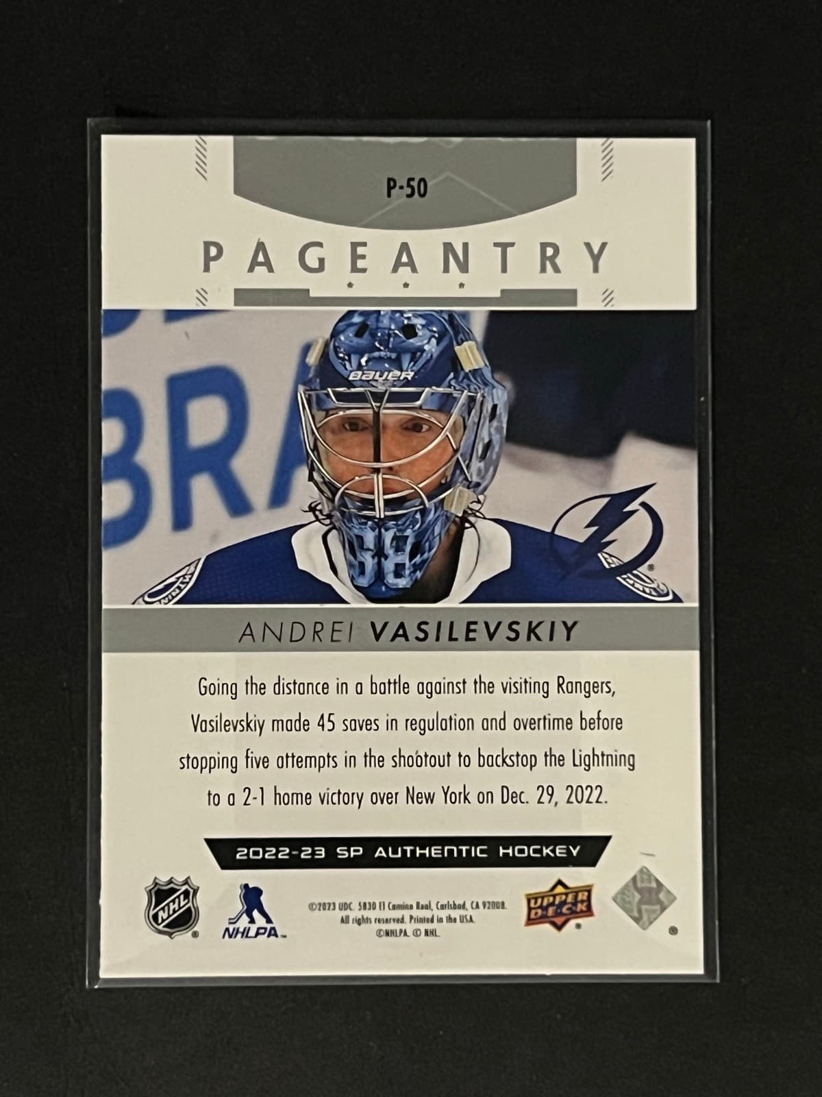 Andrei Vasilevskiy back