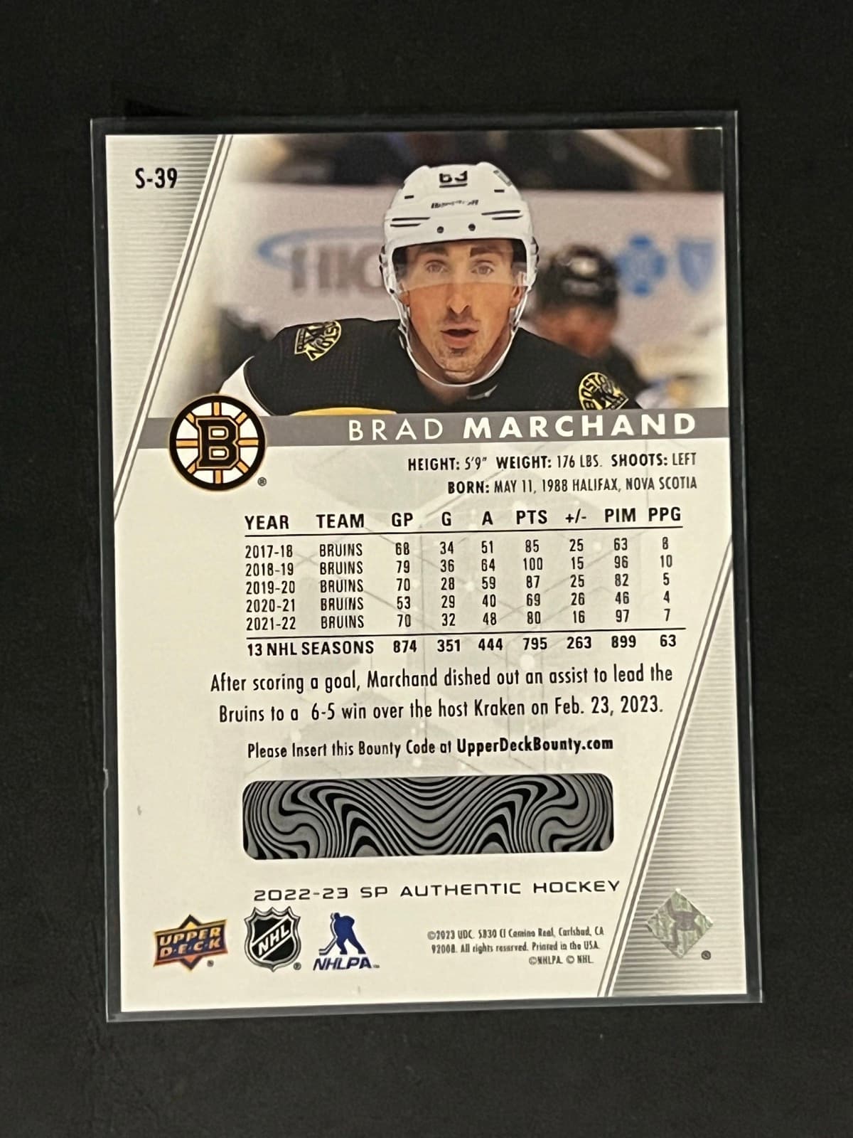 Brad Marchand back