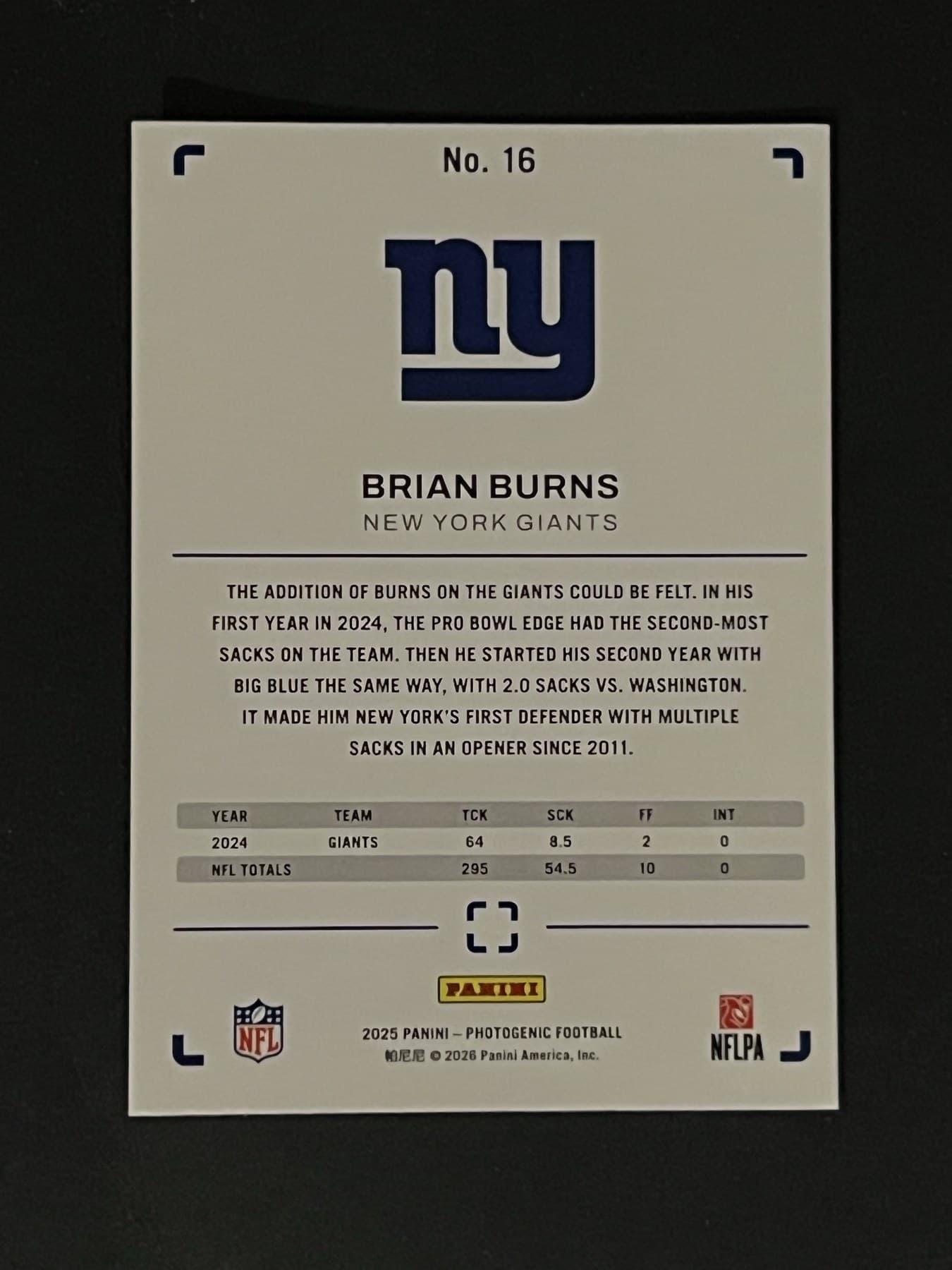 Brian Burns back