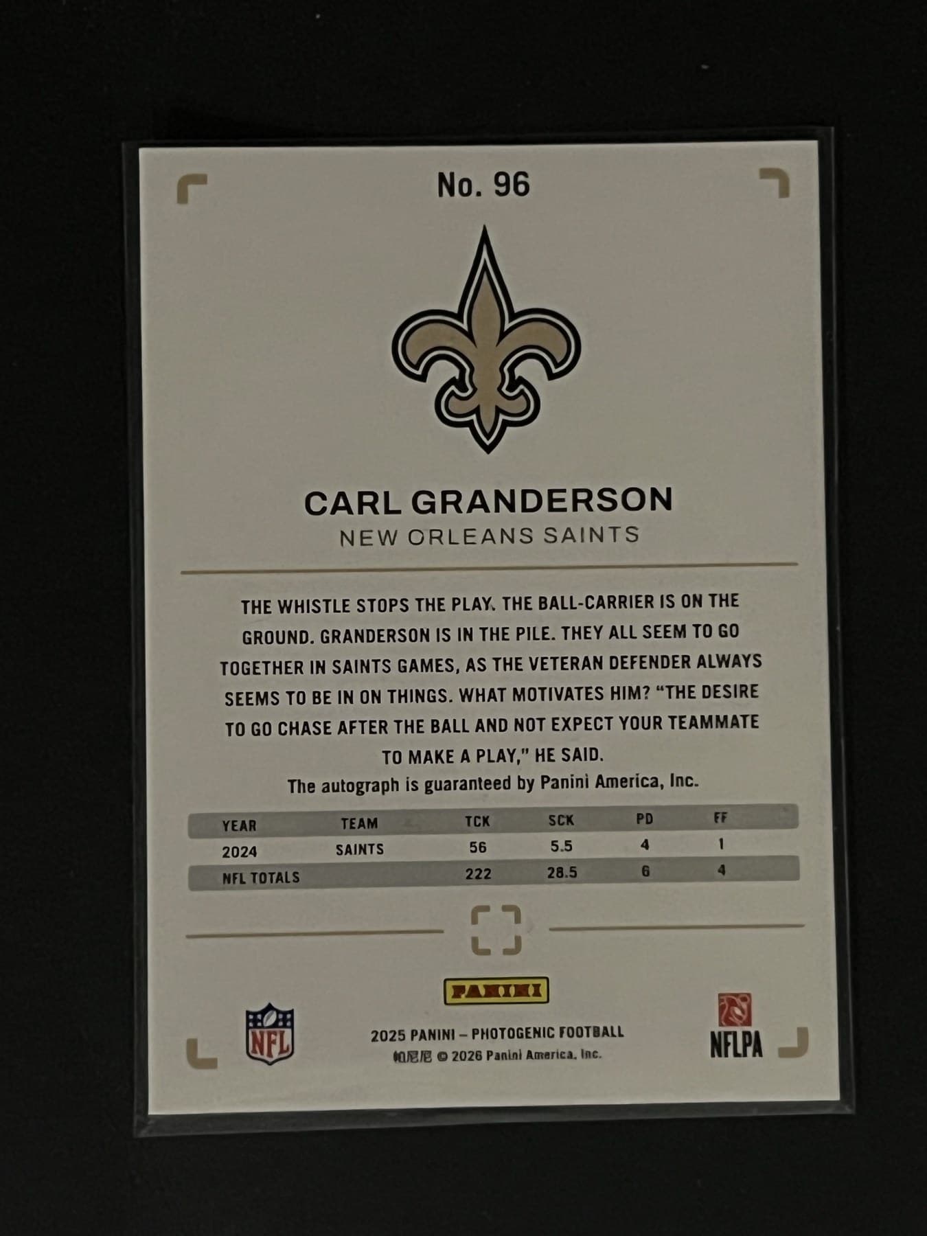 Carl Granderson back