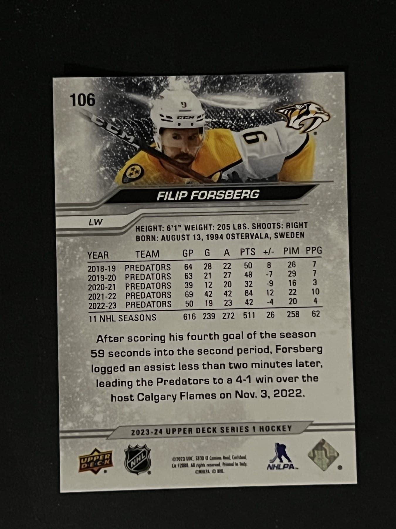 Filip Forsberg back