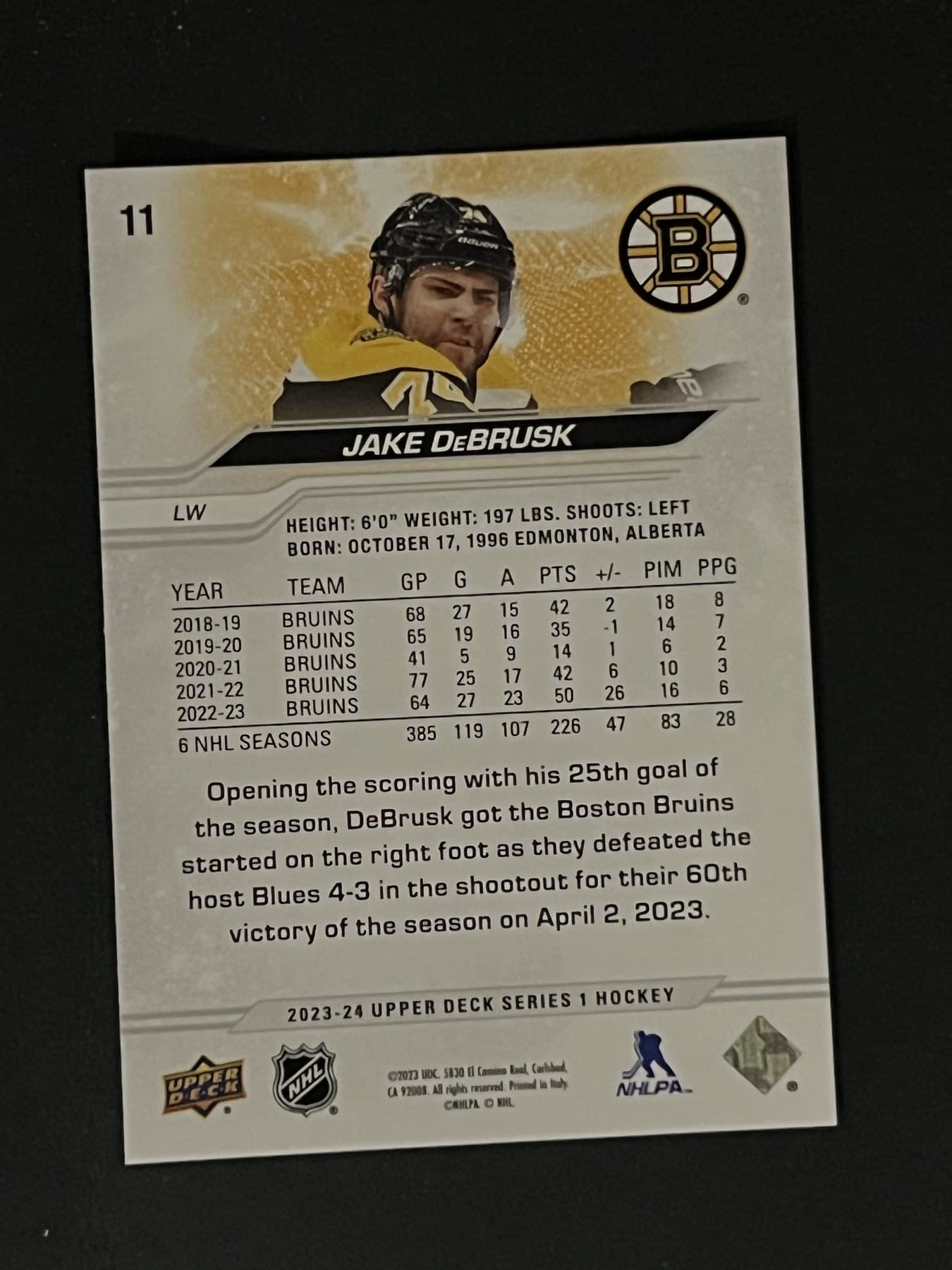 Jake DeBrusk back
