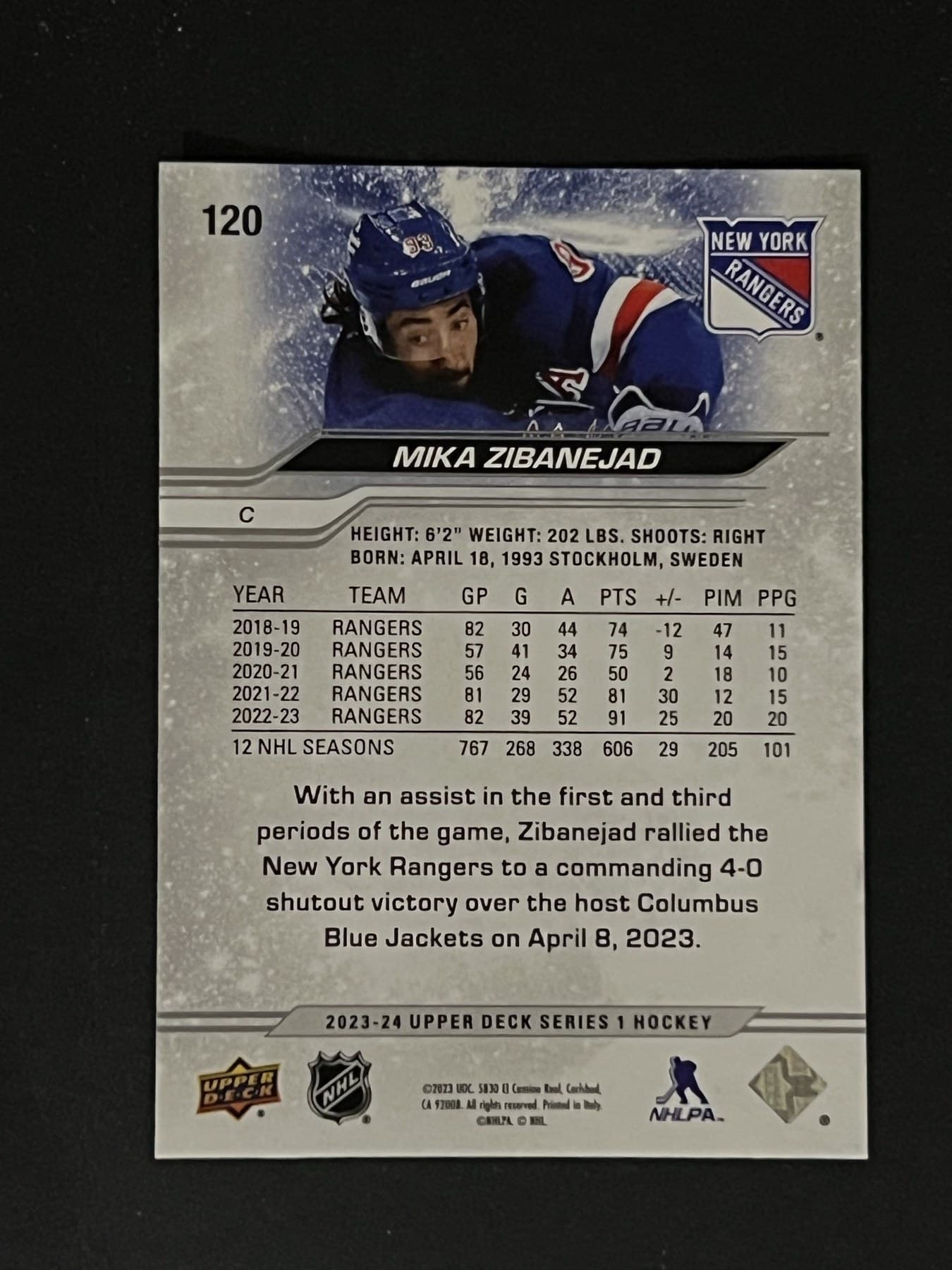 Mika Zibanejad back
