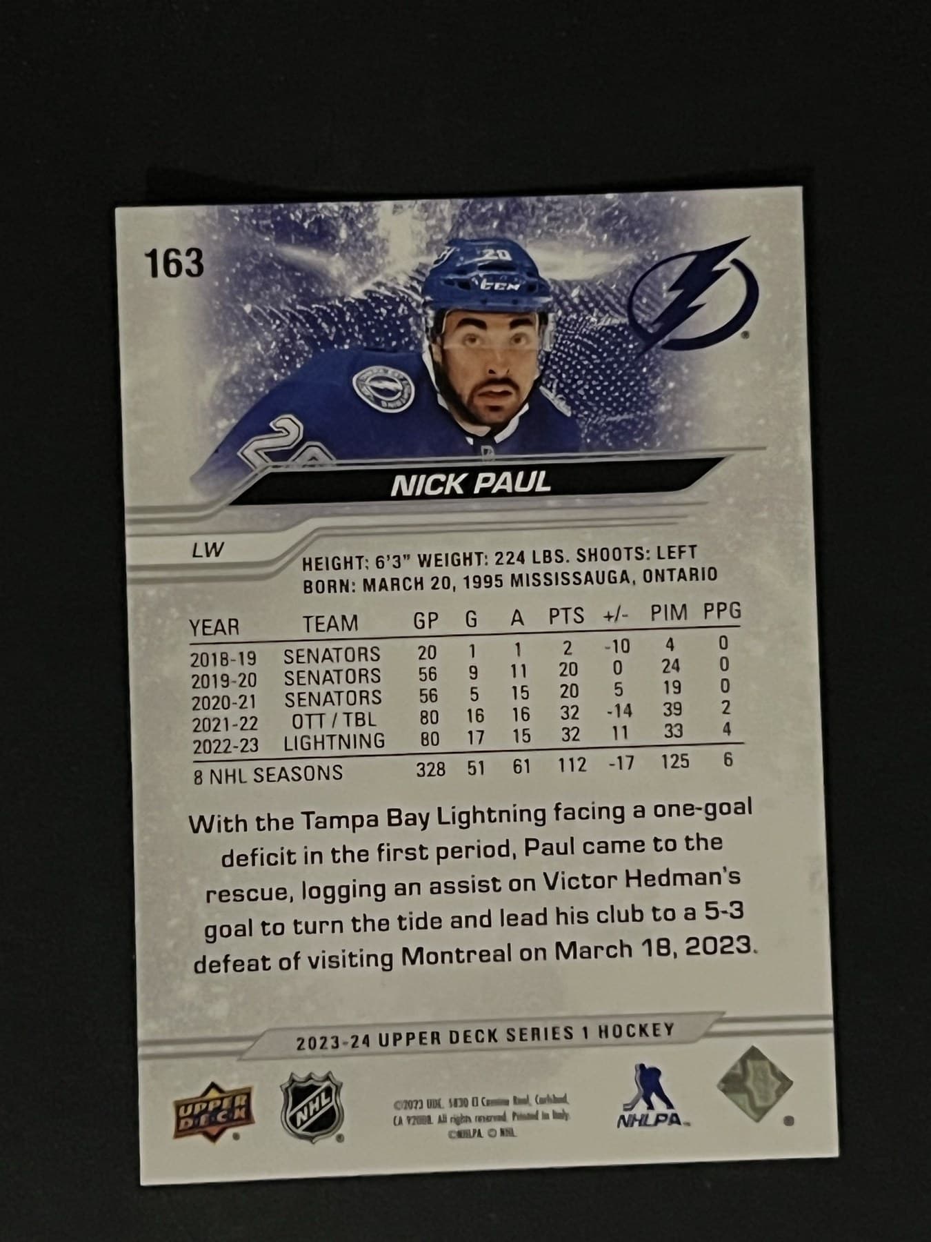 Nick Paul back