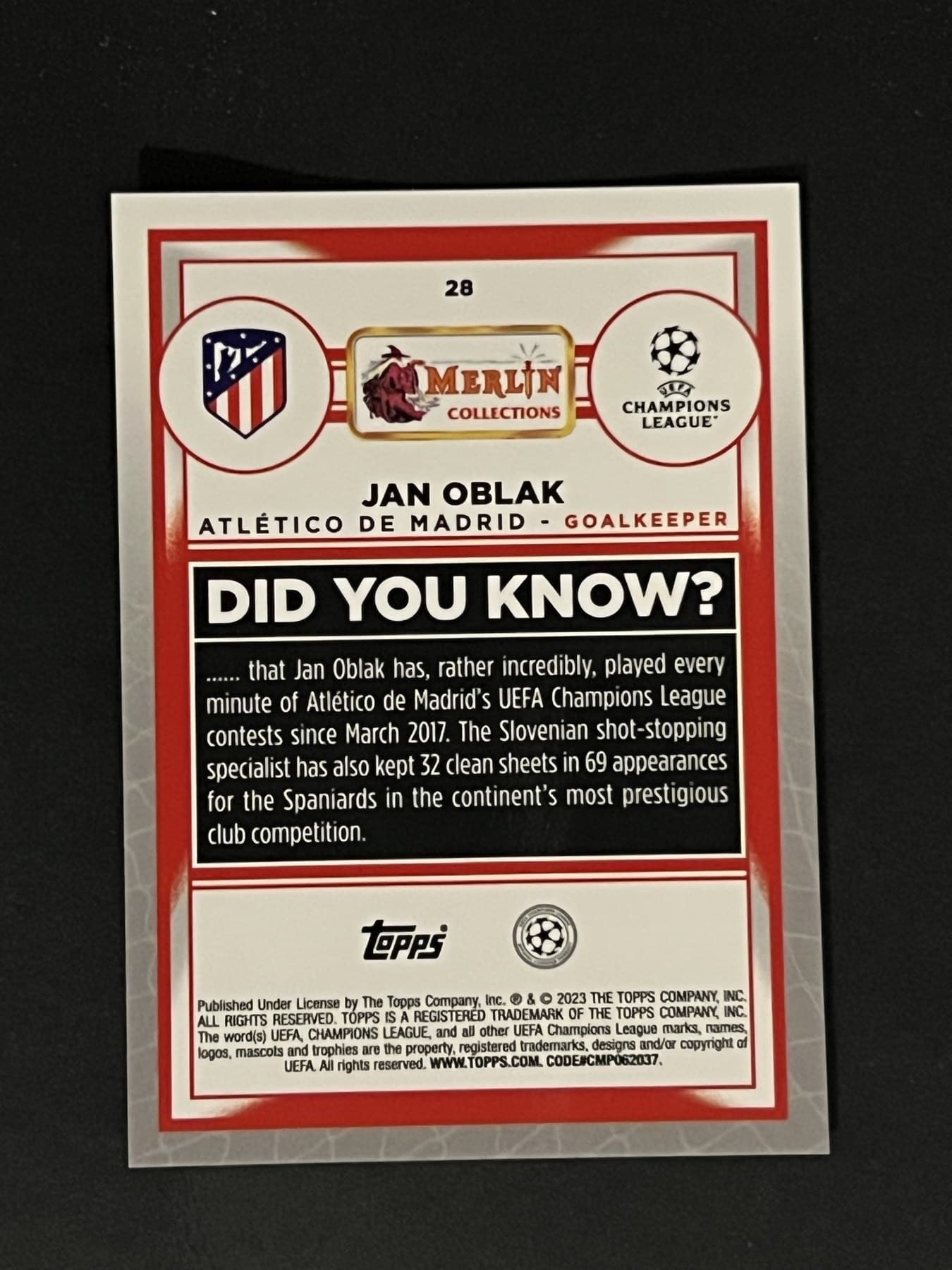 Jan Oblak back
