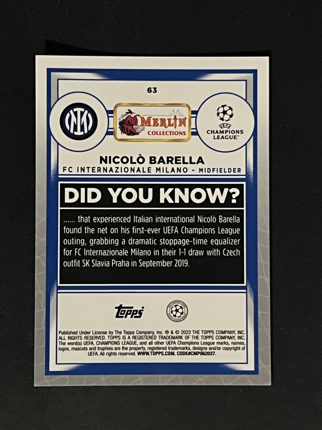 Nicolò Barella back