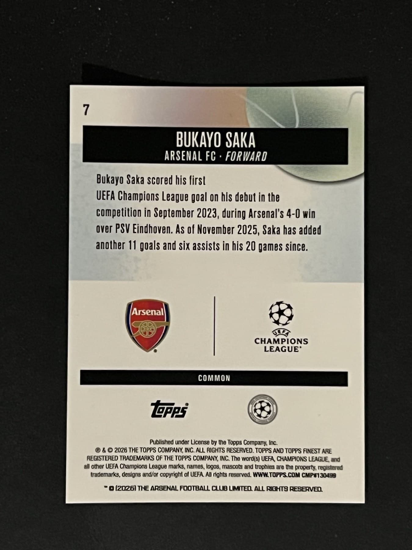 Bukayo Saka back