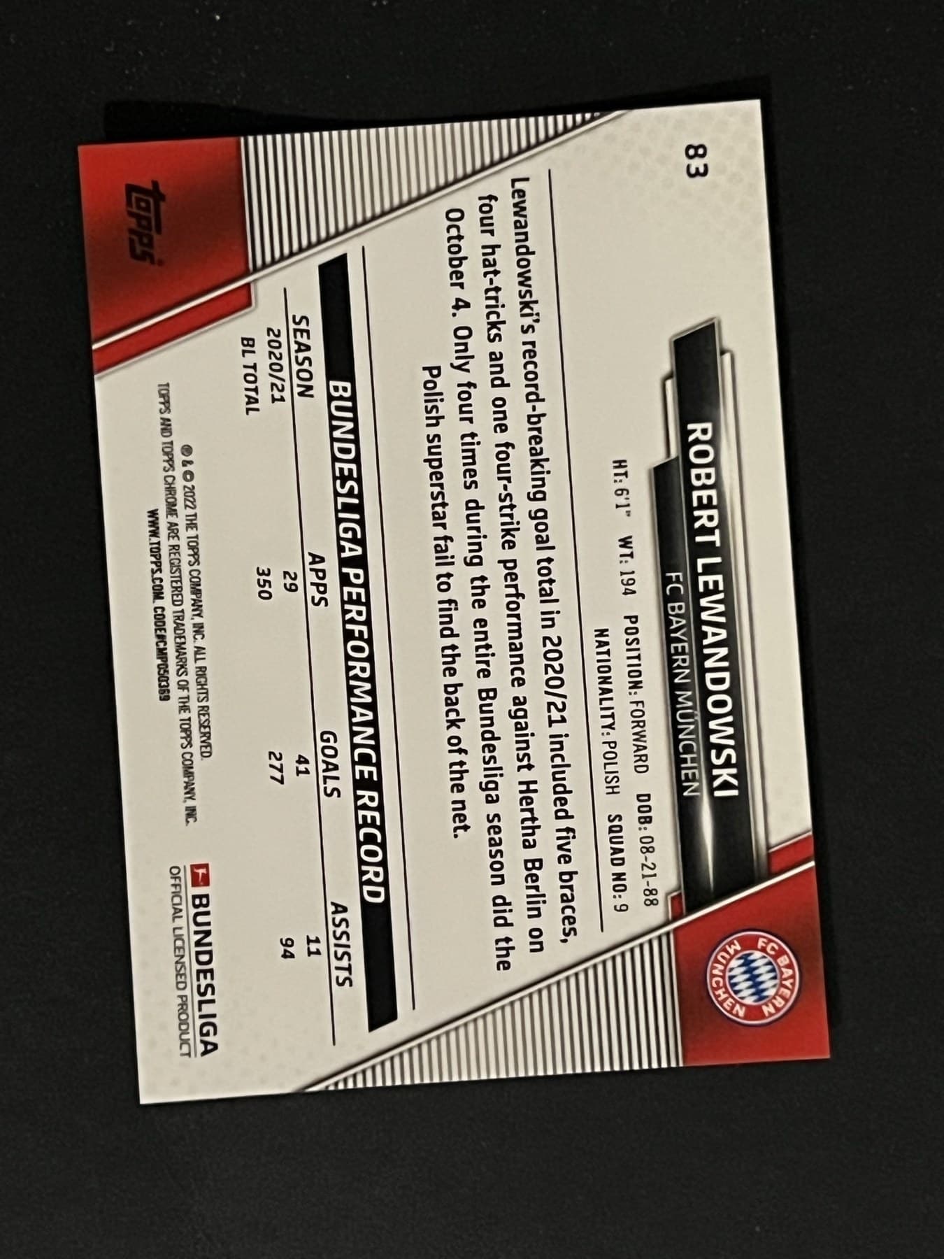 Robert Lewandowski back
