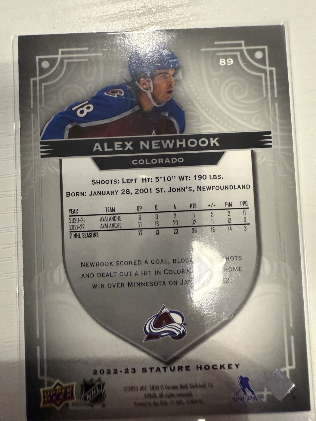 Alex Newhook back