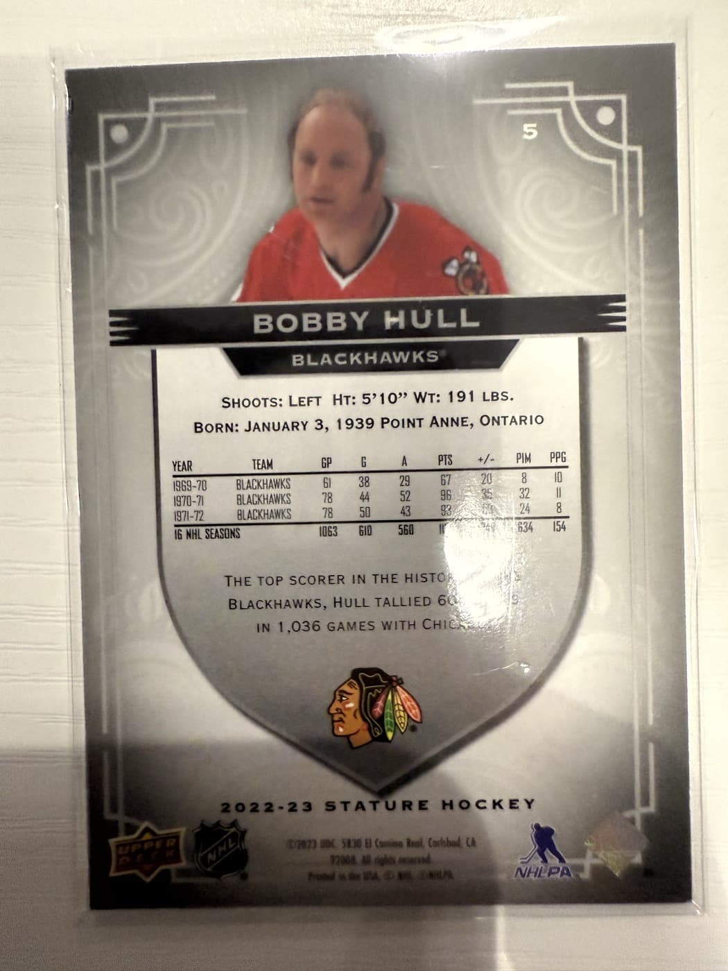 Bobby Hull back