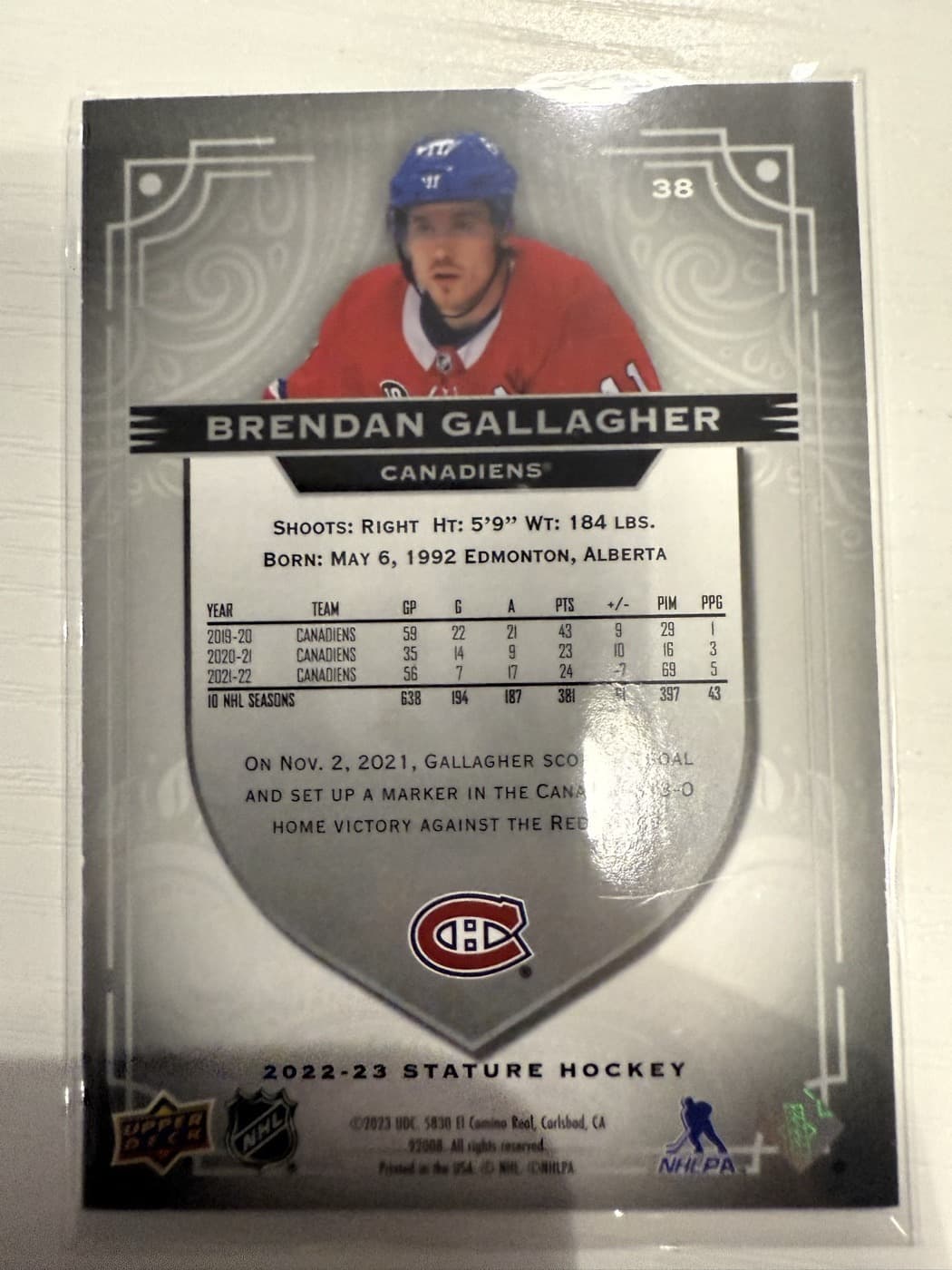 Brendan Gallagher back
