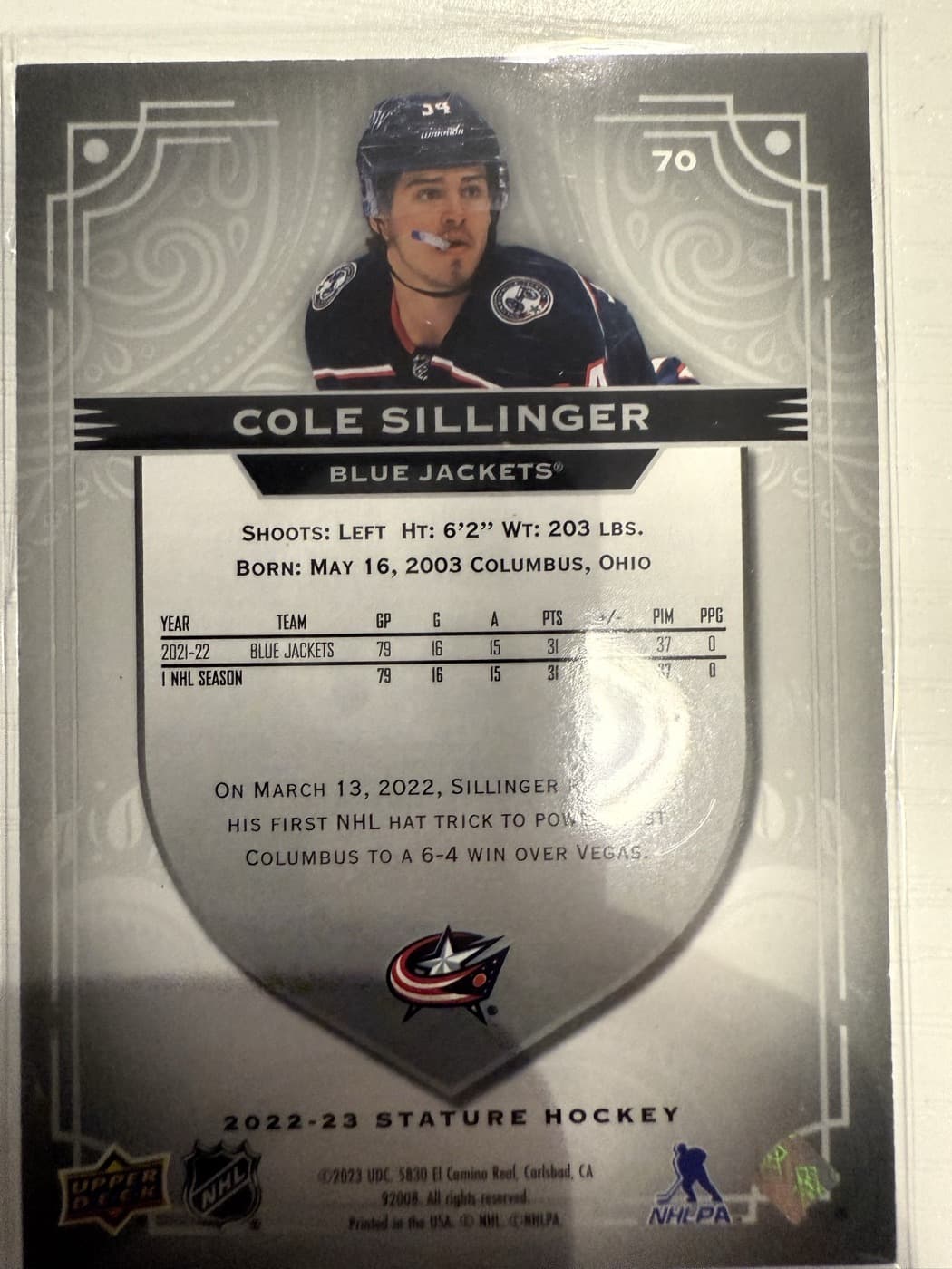 Cole Sillinger back