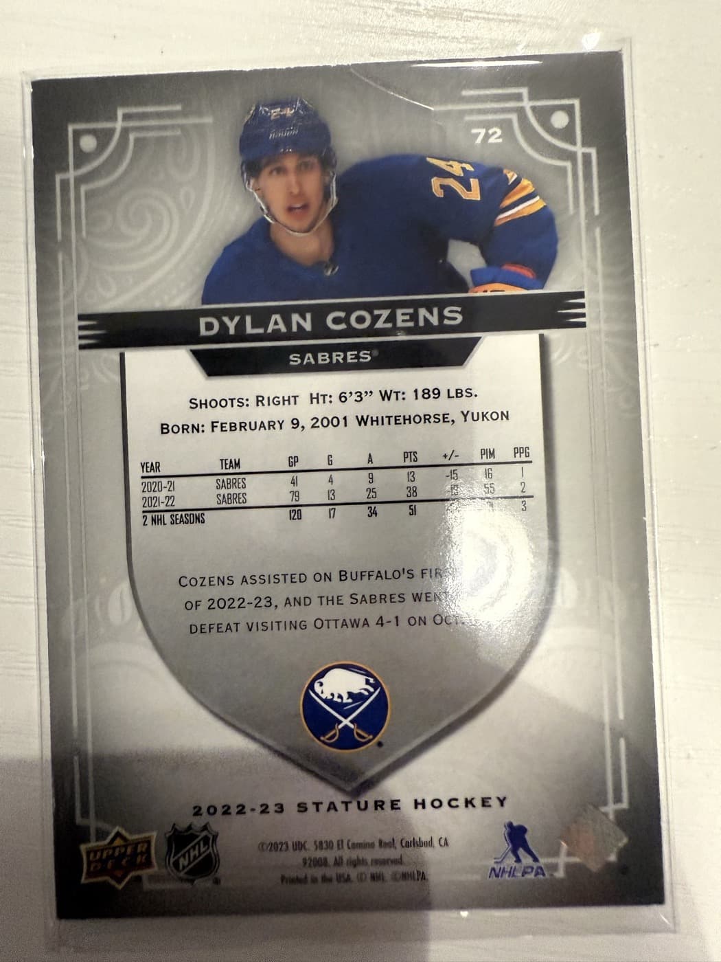 Dylan Cozens back