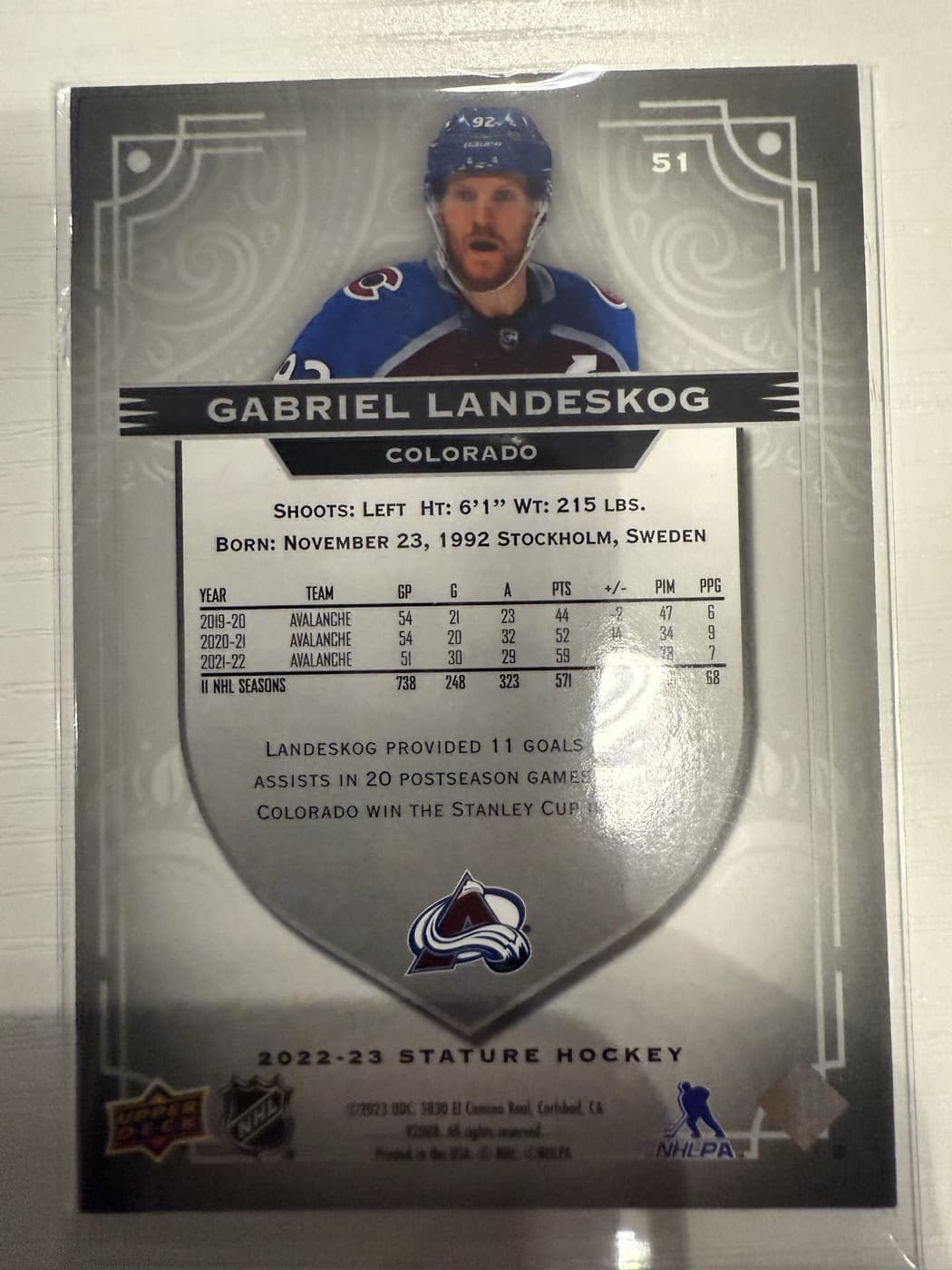 Gabriel Landeskog back