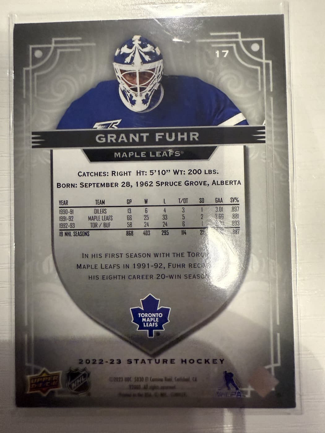 Grant Fuhr back