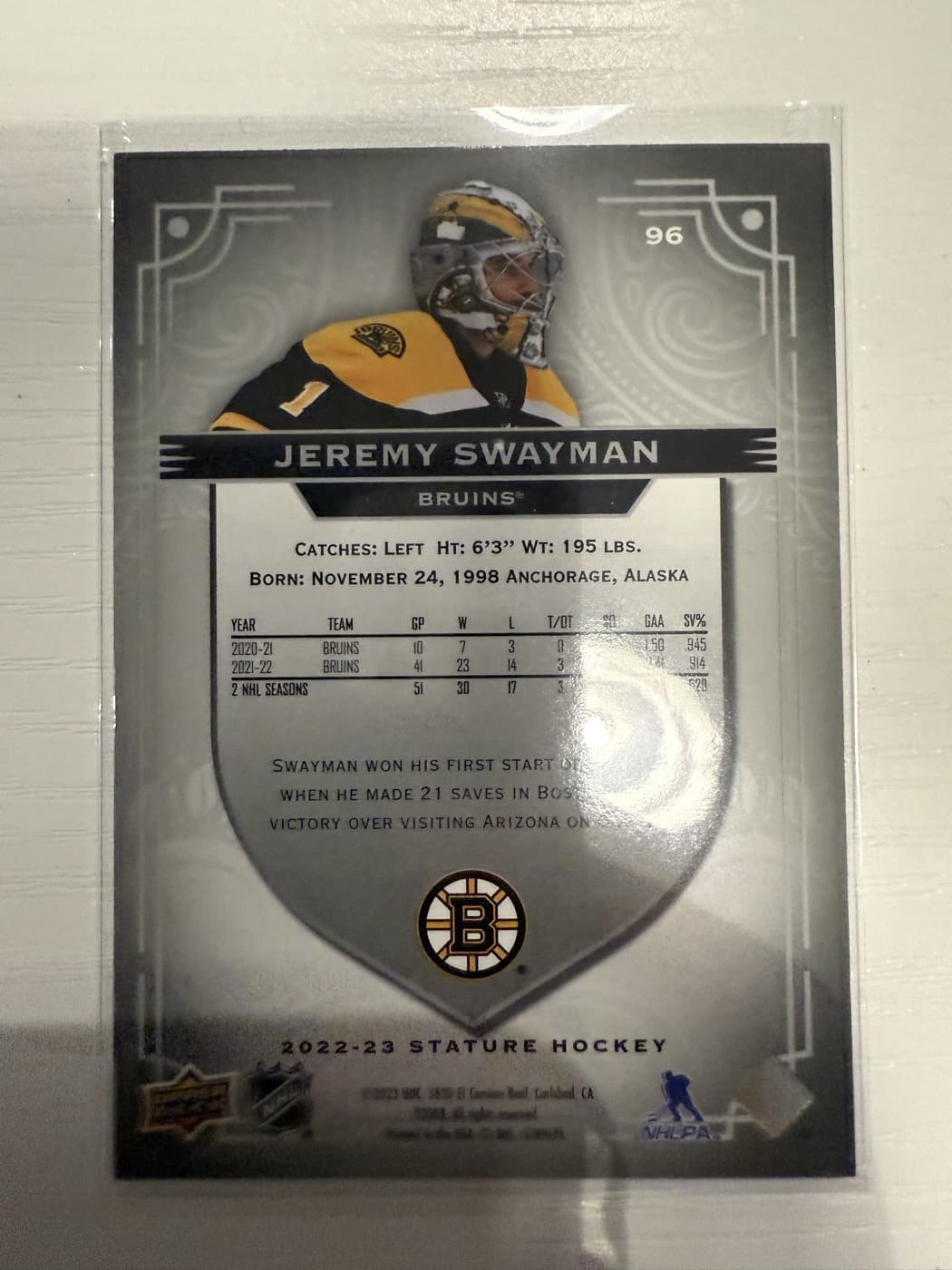 Jeremy Swayman back