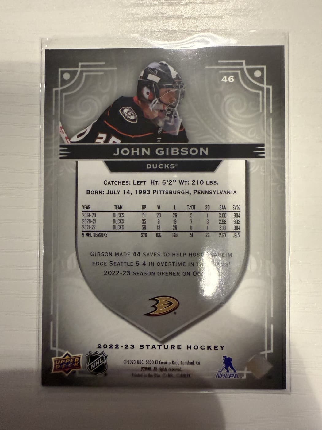 John Gibson back