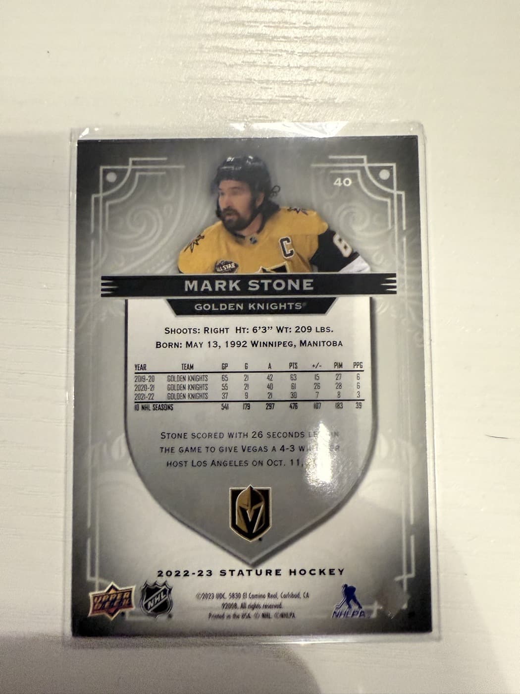 Mark Stone back