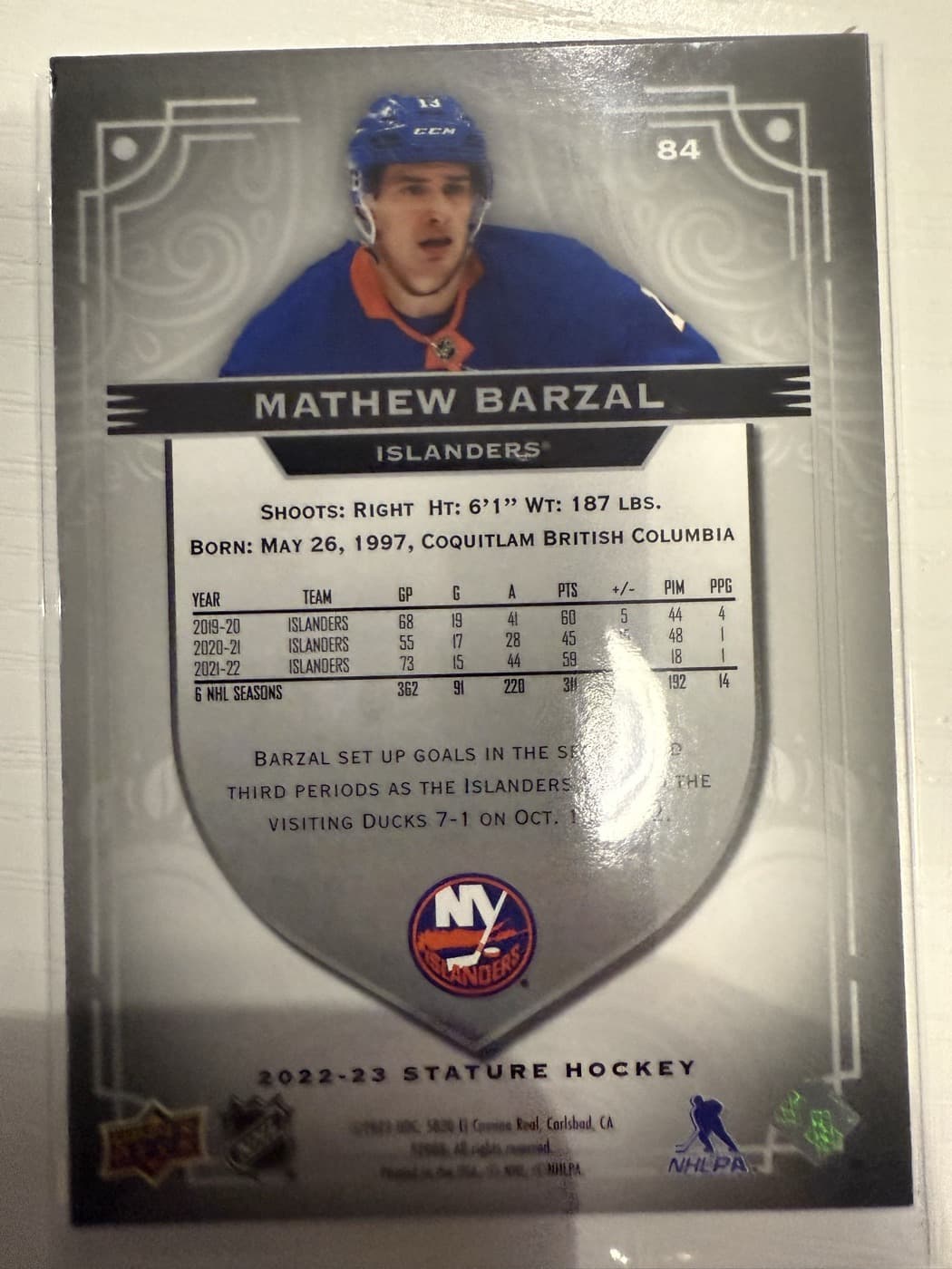 Mathew Barzal back