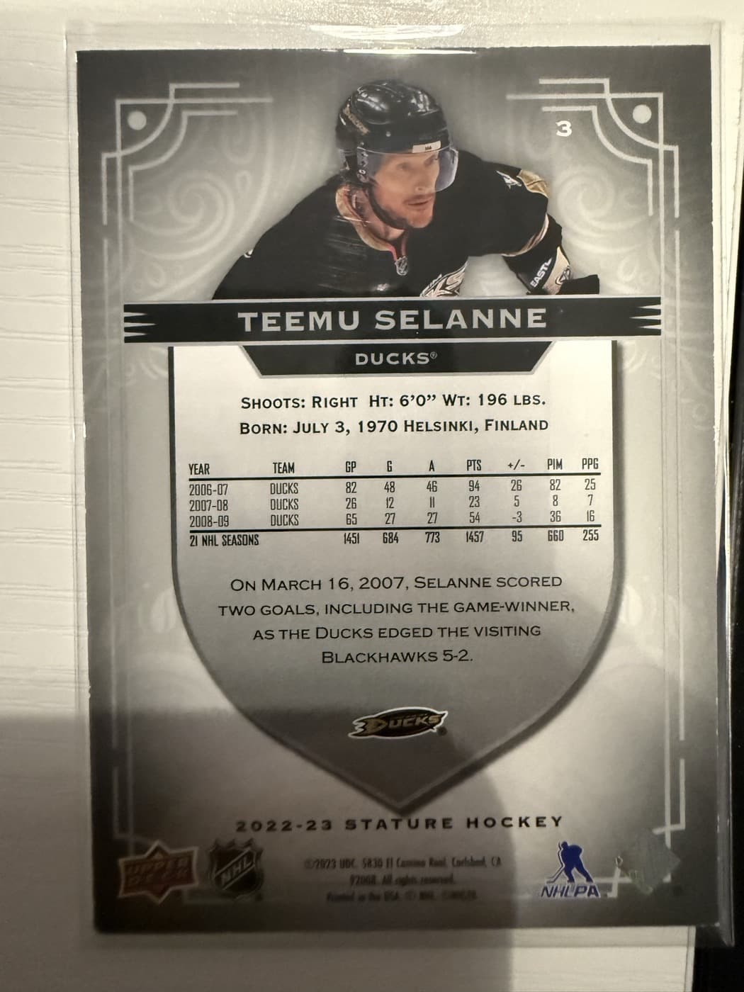 Teemu Selanne back
