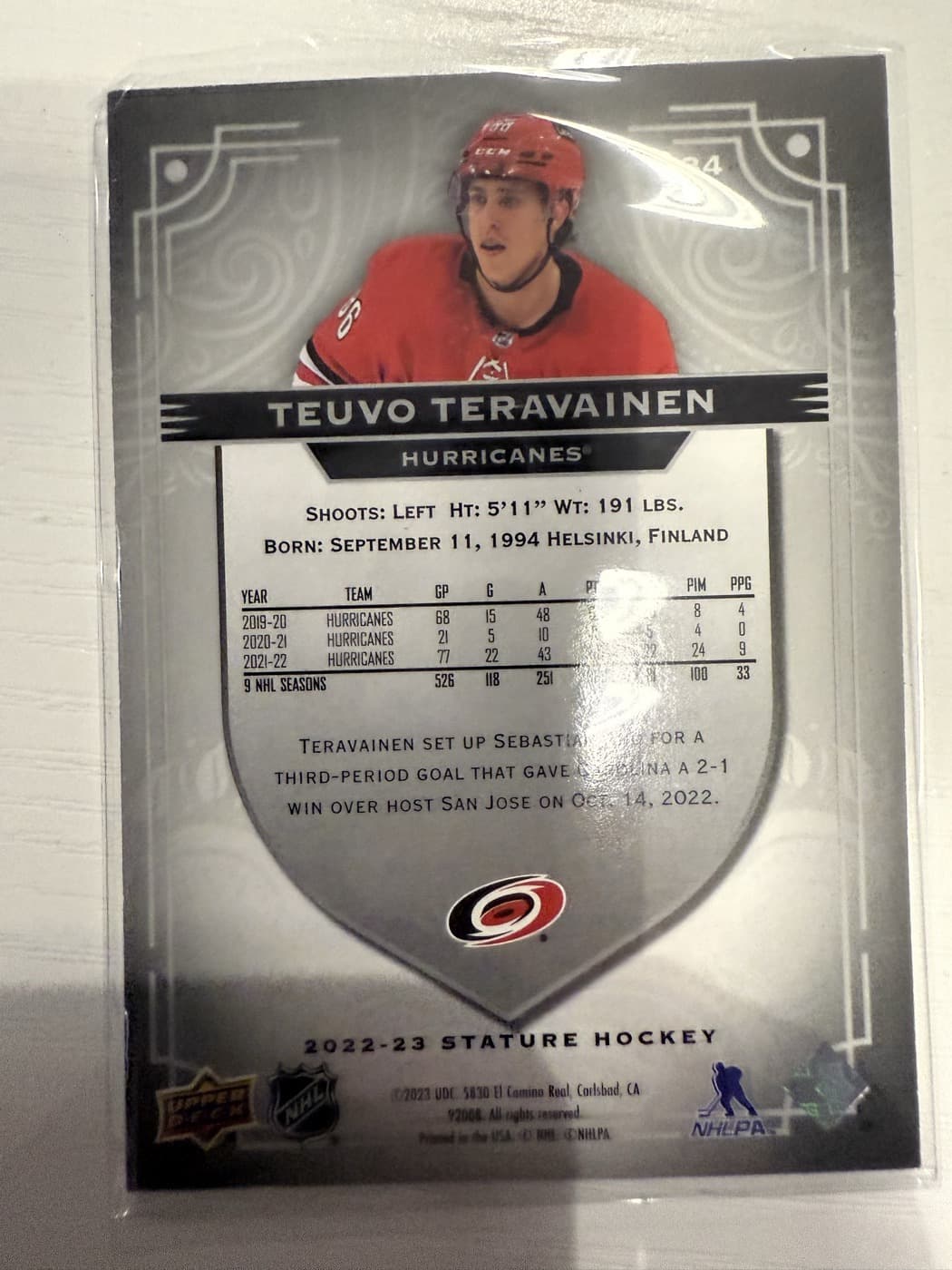 Teuvo Teravainen back
