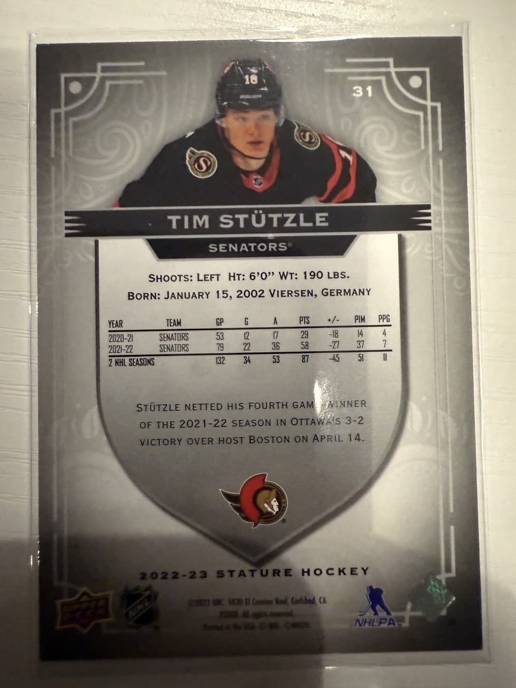 Tim Stutzle back