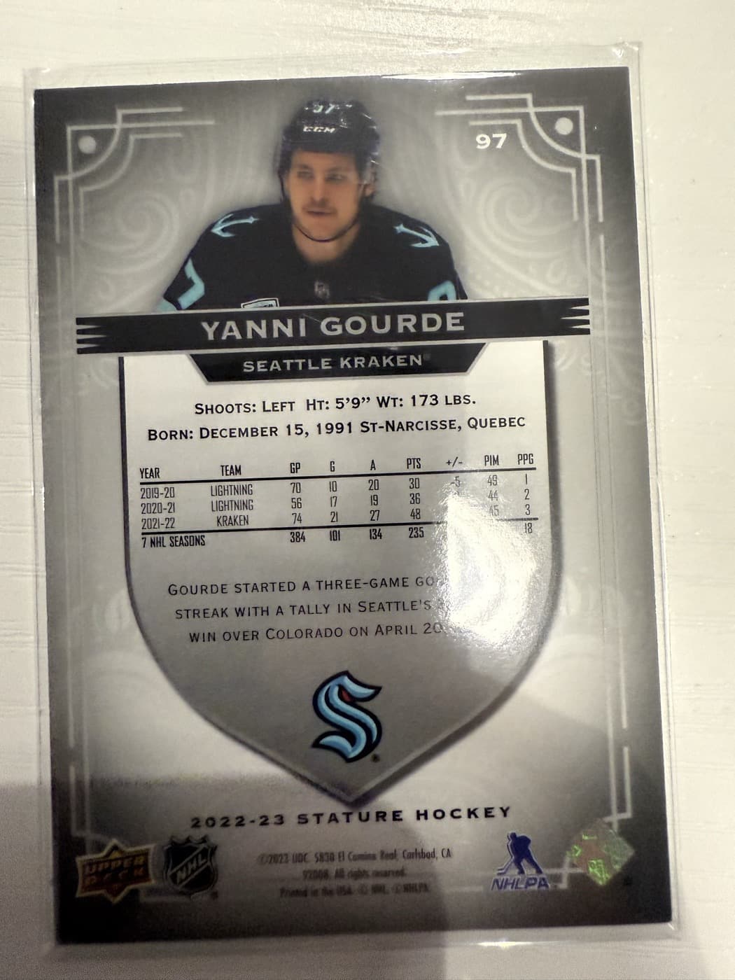 Yanni Gourde back